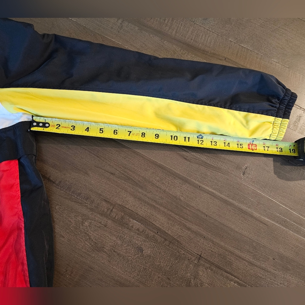 Forever 21 Men's Rain Jacket Windbreaker Red Black Yellow White XL - Picture 9 of 10